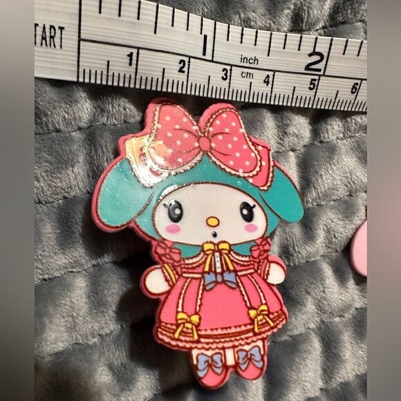 My Melody Hair Clips 2 Pcs – Cute Sanrio Acrylic Barrettes with Pink Bow - Picture 8 of 16